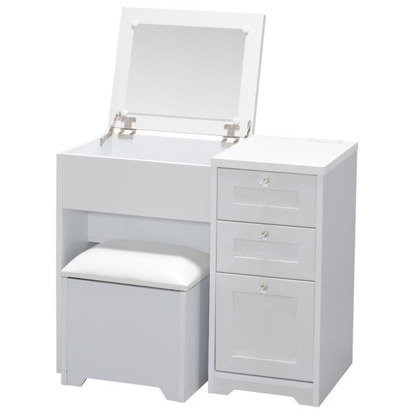 ドレッサー おしゃれ 鏡台 白 メイク 収納 コンセント付き 化粧台 椅子