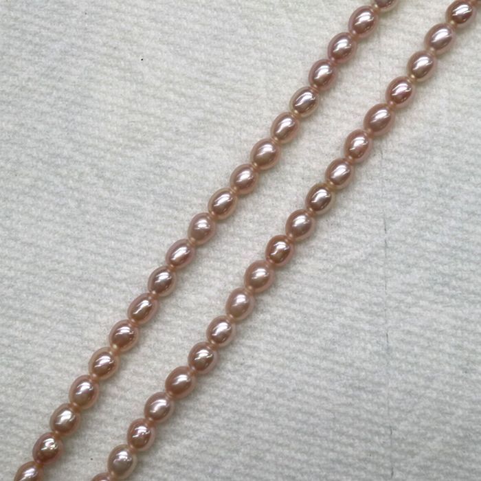 淡水パール ライス 3.5mm〜4mm 約38cm （1本） : tr-3h4 : BEADS SHOP