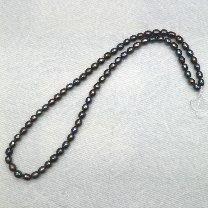 淡水パール ライス 3.5mm〜4mm 約38cm （1本） : tr-3h4 : BEADS SHOP