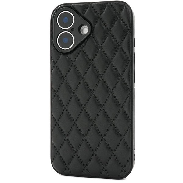 iPhone17 ケース おしゃれ キルティング iPhone16 pro スマホケース かわいい カメラ保護 背面 耐衝撃 アイフォン 17 16 可愛い ブラック 黒 |  | 03