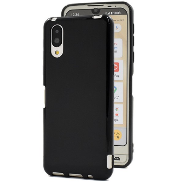 basio active shg09 ケース ソフト シンプルスマホ6 a201sh カバー tpu 可愛い おしゃれ かわいい ソフトケース ストラップホール 白 黒 ブラック ホワイト |  | 01