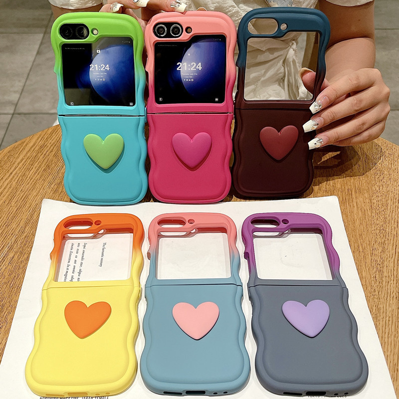 galaxy z flip7 ケース うねうね 可愛い グラデーション flip6 立体