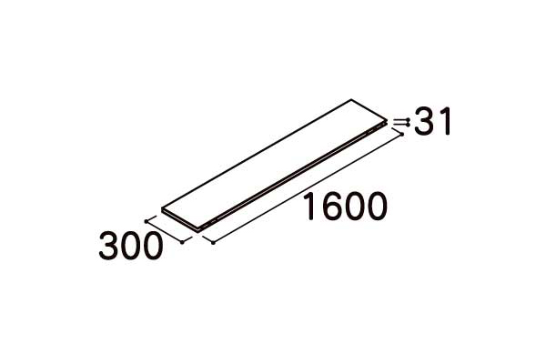 LIXIL（リクシル） 収納ヴィータス 一枚棚 幅1600×奥行300mm