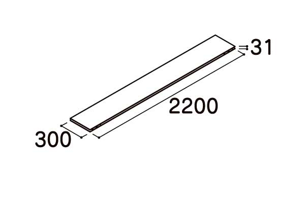 LIXIL（リクシル） 収納ヴィータス 一枚棚 幅2200×奥行300mm パレット