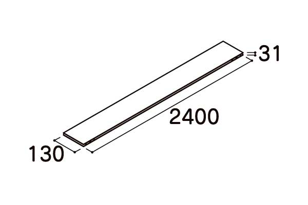 LIXIL 収納 ウォールシェルフ ヴィータス 一枚棚 幅2000mm 奥行