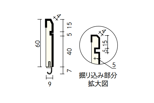 ウッドワン ドレタス 巾木A型(スカート付) 3900×60×9mm 10本入 DJBA13
