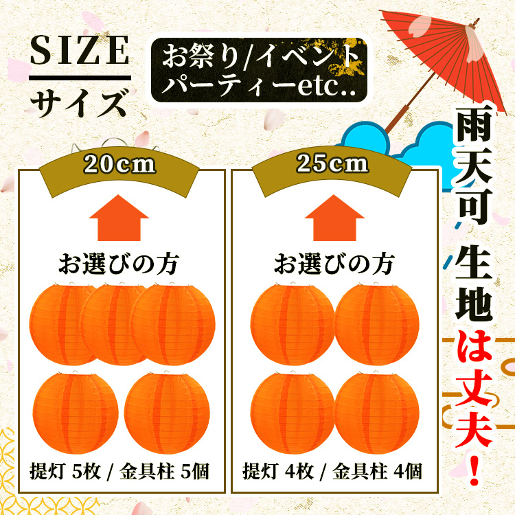 防水提灯 ちょうちん 枚数説明