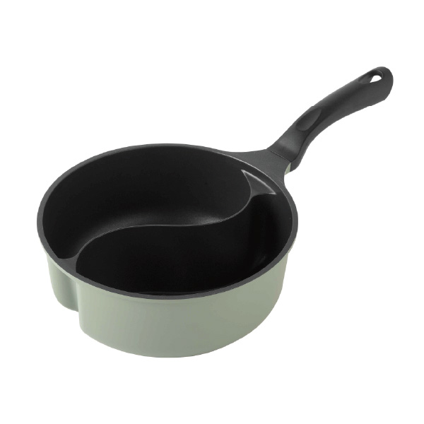 アーネスト（Arnest） 仕切り鍋 ダブルクック片手鍋 20cm 蓋付き IH