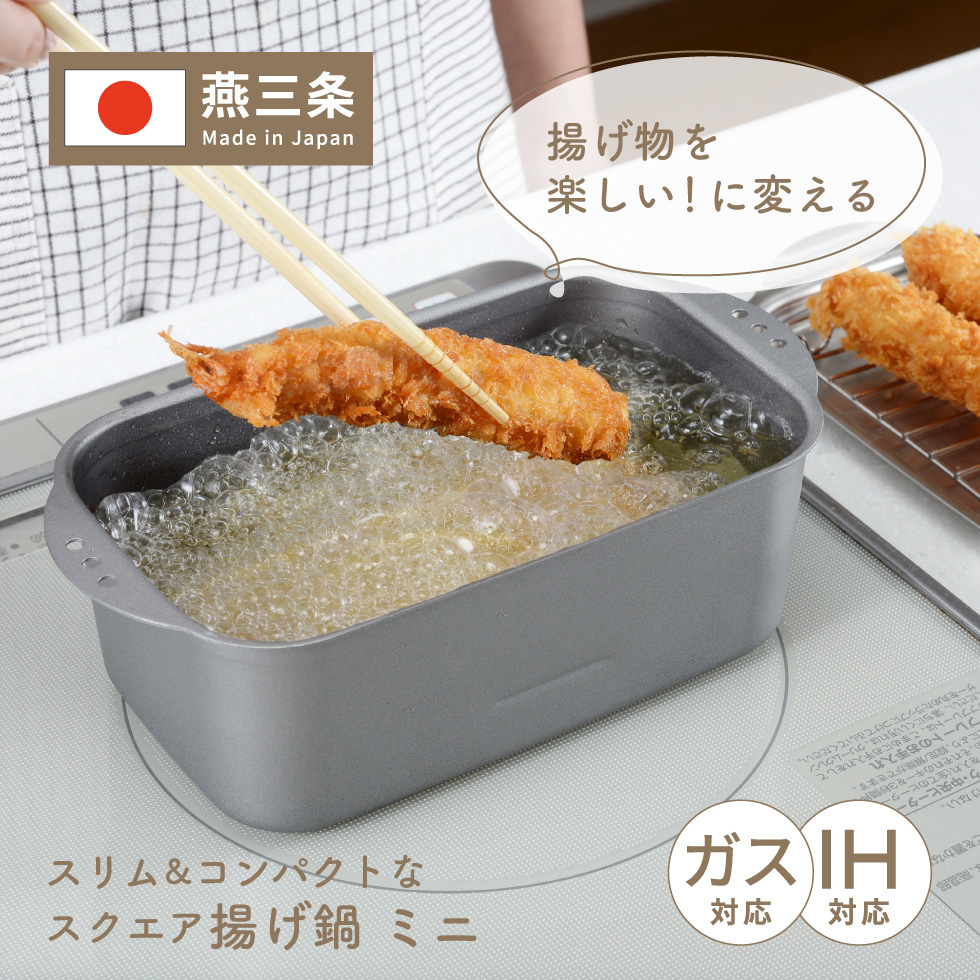 アーネスト（Arnest） ミニ揚げ物鍋 スクエア 揚げ鍋 天ぷら鍋 揚げ物