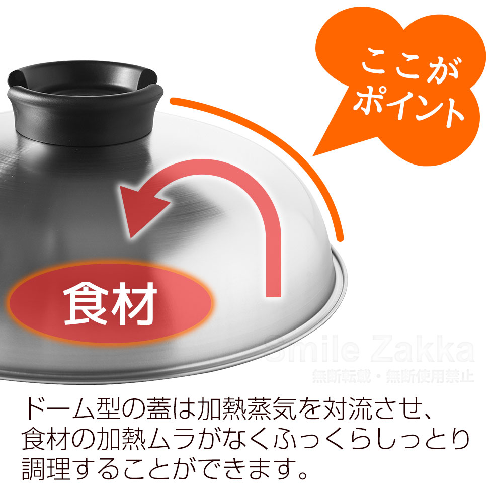 のせるだけで簡単蒸し器24〜26cm 窓付き