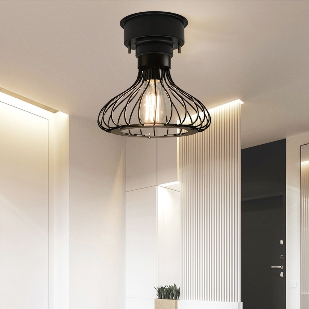 天井照明 Kahao/C シーリングライト E26 LED レトロ インテリア シーリングライト おしゃれ 北欧 かぼちゃ形 E26 引掛けシーリング用