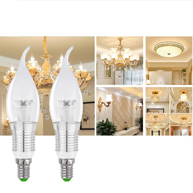 LEDシャンデリア球 360度 全体発光 口金E12/E14/E17/E26 40W相当 480LM