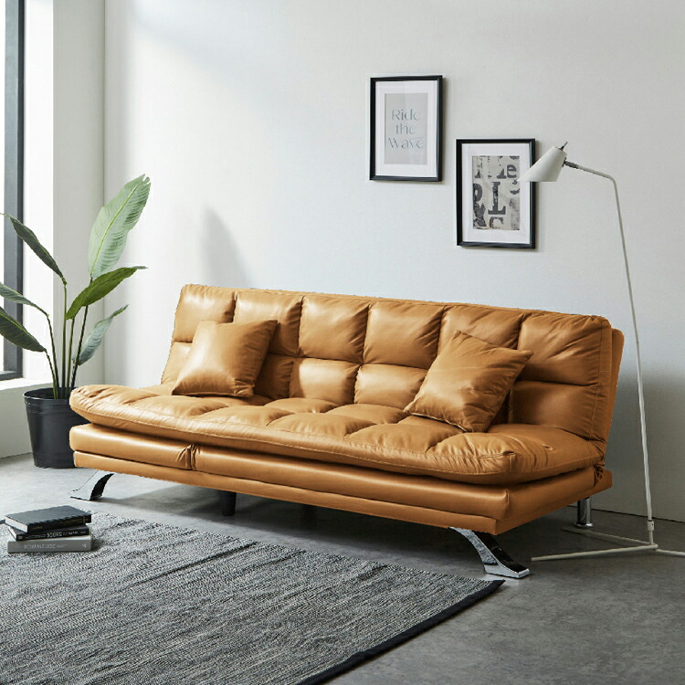 後藤家具 3WAYソファベッド ファブリックレザー シンプル クッション2