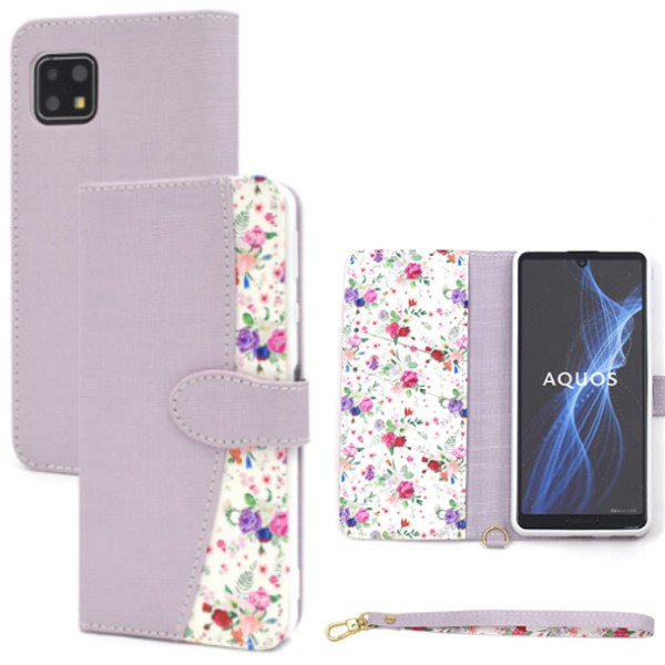 aquos sense5g ケース 手帳型 かわいい 花柄 sh-53a shg03 aquos  