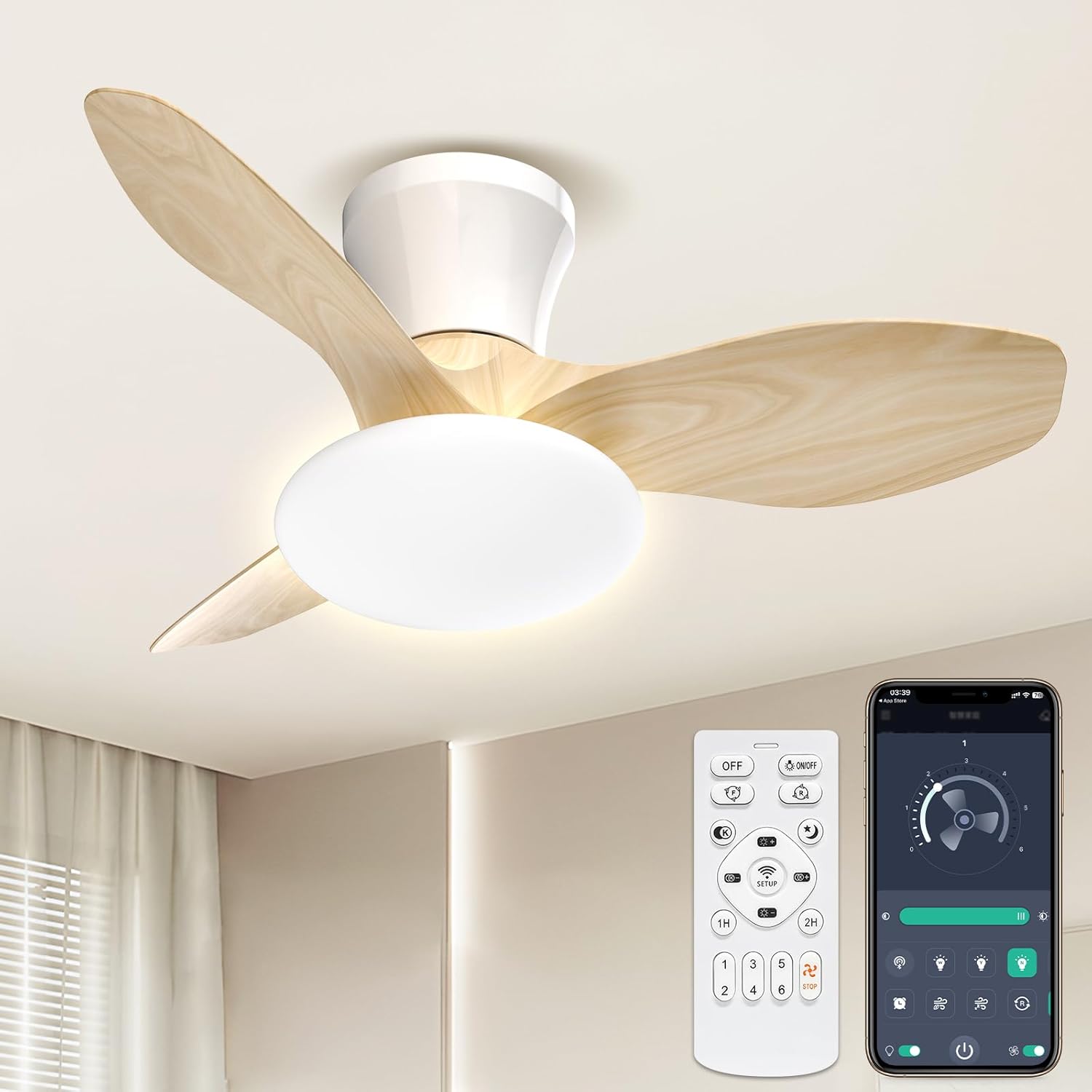 冬逆回転】シーリングファンライト リモコン付き 天井シーリングライト