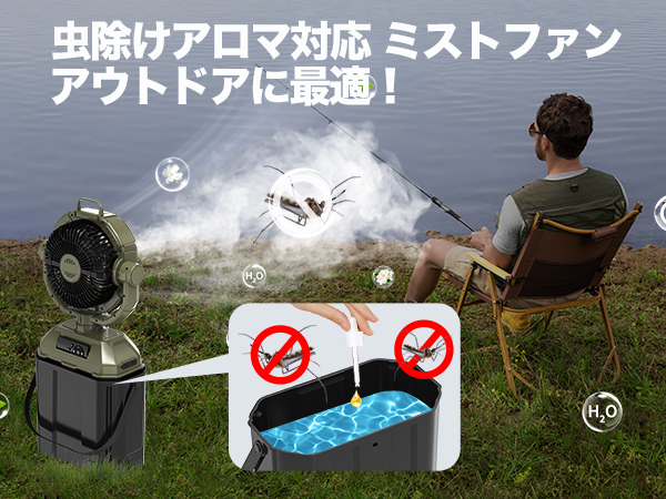 キャンプ 扇風機 ミストファン アウトドア扇風機 噴霧 瞬間冷却 卓上 置き型 Amazon | 【Amazon 限定ブランド】キャンプ 扇風機 ミストファン