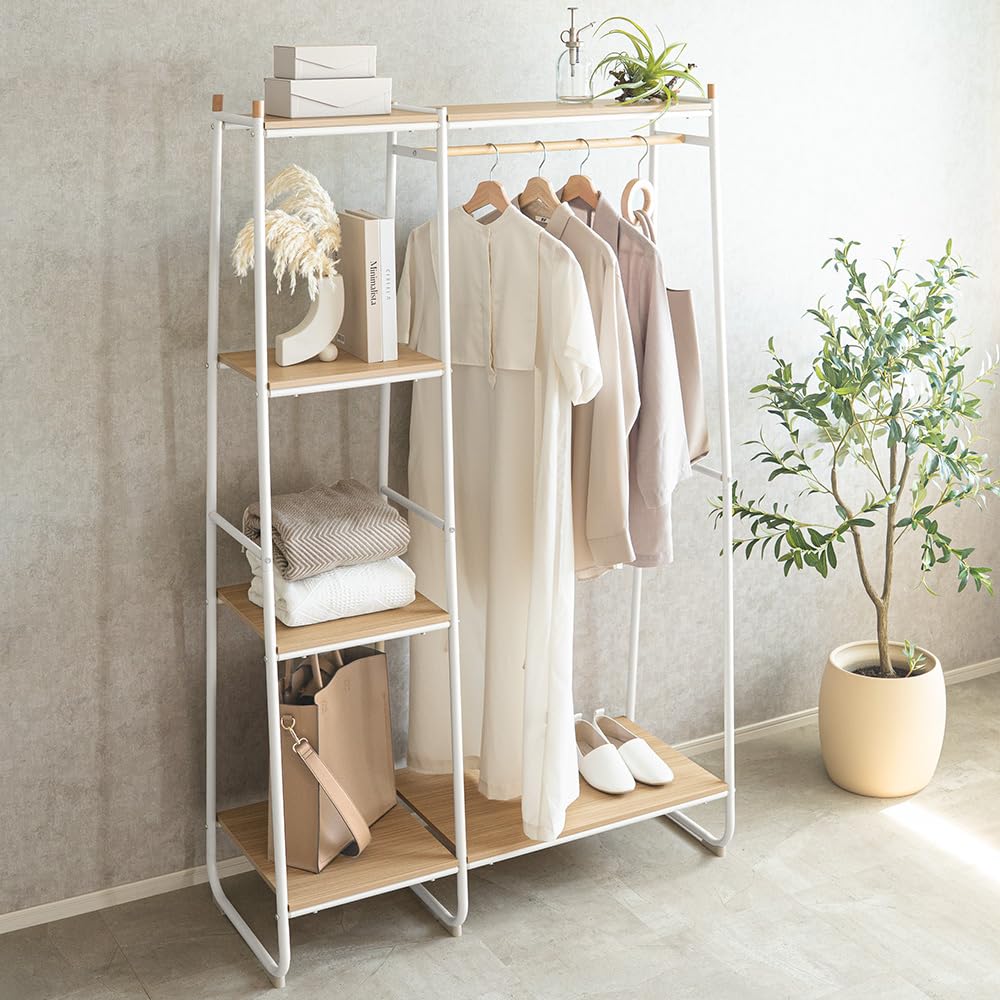 コートハンガー 幅100cm ハンガーラック 洋服収納ラック シンプル 洋服掛け シェルフ コート掛け 収納 棚 | ブランド登録なし | 02