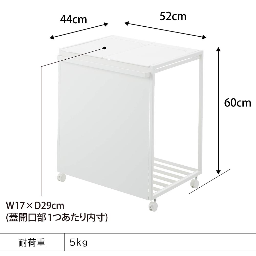 tower 山崎実業 蓋付き目隠し分別ダストワゴン タワー 45L 2分別