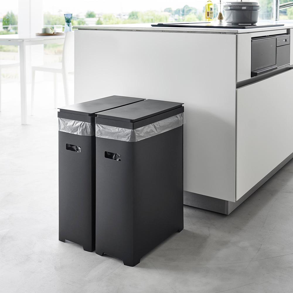 tower 山崎実業 スリム蓋付きゴミ箱 タワー 横開きタイプ 2個組