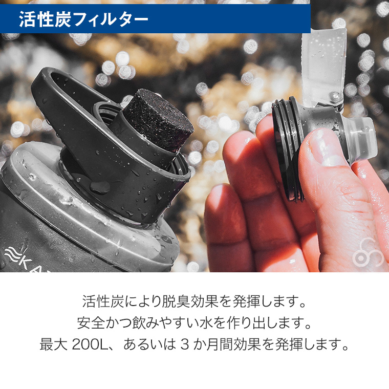 カタダイン ビーフリーAC 1.0L ブラック 14072 ポータブル 浄水器 活性炭フィルター ハイドラパック ソフトフラスク アウトドア キャンプ 災害 避難 緊急時