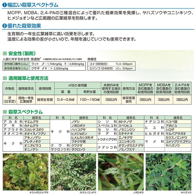 芝生 除草剤 トリメックF液剤 500ml 3124003 : 3124003 : サンワ