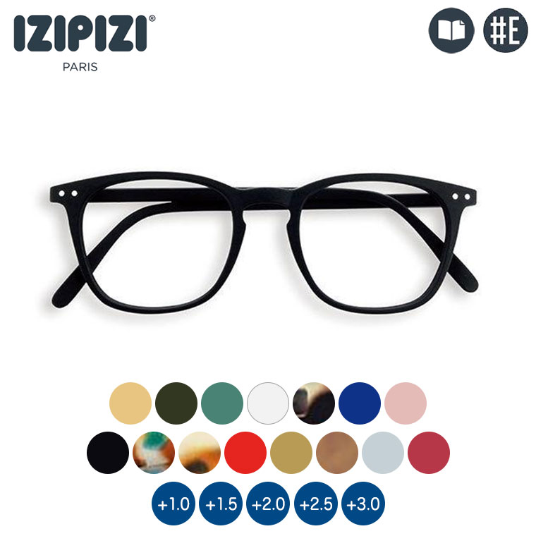 【美品】IZIPIZI PARIS 老眼鏡 シニアグラス ブラック ＋1.5 IZIPIZI（イジピジ） リーディンググラス #E ブラック 老眼鏡