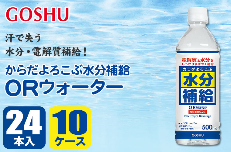 五洲薬品 からだよろこぶ水分補給ORウォーター 500ml×24本×10ケース 4987332406730-set ORS 熱中症対策 炎天下 スポーツ アウトドア 作業
