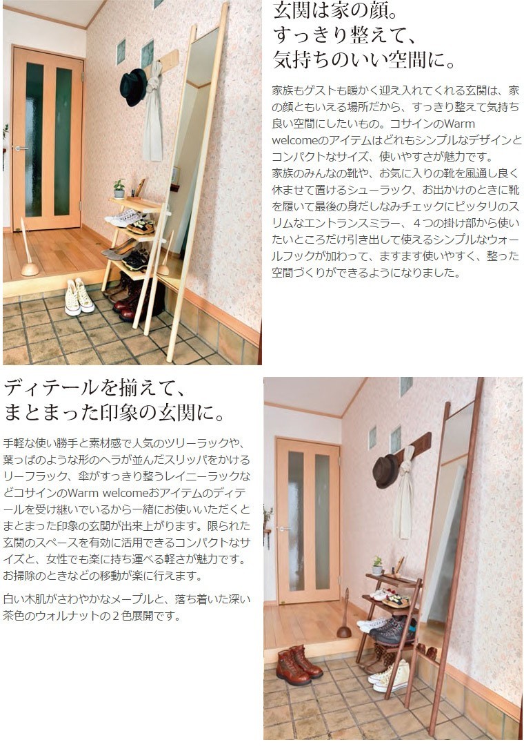 cosine（コサイン） (プレゼント付) エントランスミラー ウォルナット