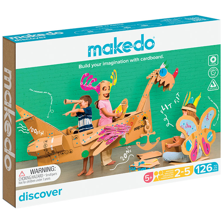 makedo メイクドゥ ダンボールで遊ぼう！はっけんセット(中級) A0126 工作キット 知育玩具 おもちゃ 4歳 5歳 小学生 男の子 女の子 段ボール｜sun-wa｜03