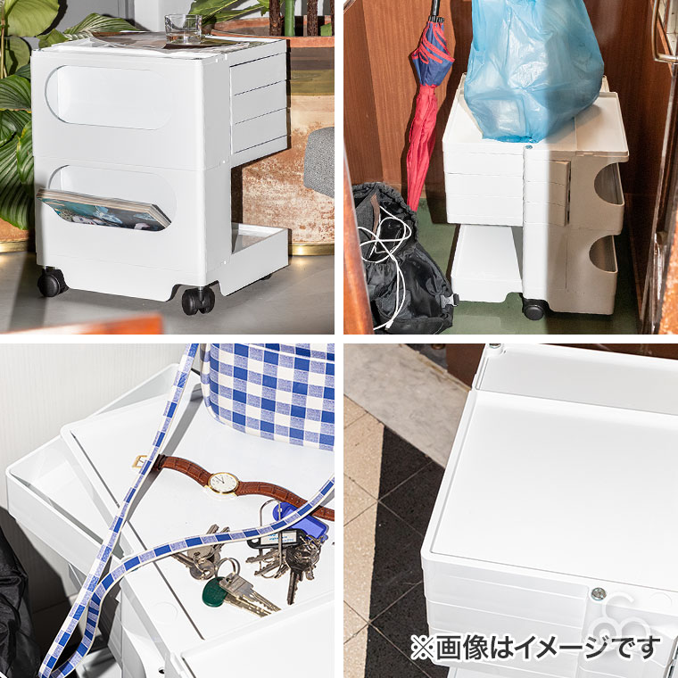 正規品 ボビーワゴン 3段2トレイ デスクワゴン キャスター付きワゴン