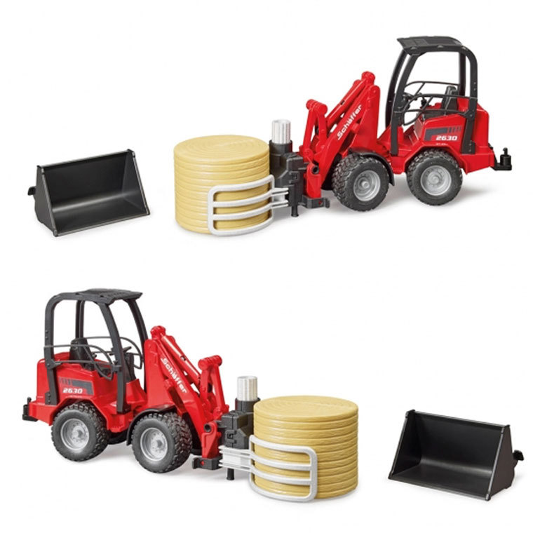 bruder ブルーダー Schaffer コンパクトローダー&ベールグリッパー（わら付） 知育玩具 おもちゃ 車のおもちゃ 車 誕生日 3歳 4歳 5歳 
