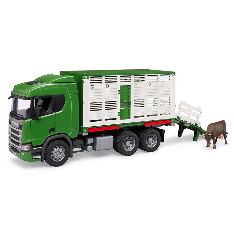 おまけ付) ブルーダー SCANIA 牛運搬トラック (牛付き) BR03548