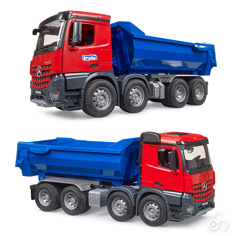 (おまけ付) ブルーダー MB Arocs ハーフパイプダンプトラック BLUExRED BR03621 おもちゃ 知育玩具 車 男の子 女の子 3歳 4歳 5歳 6歳_4