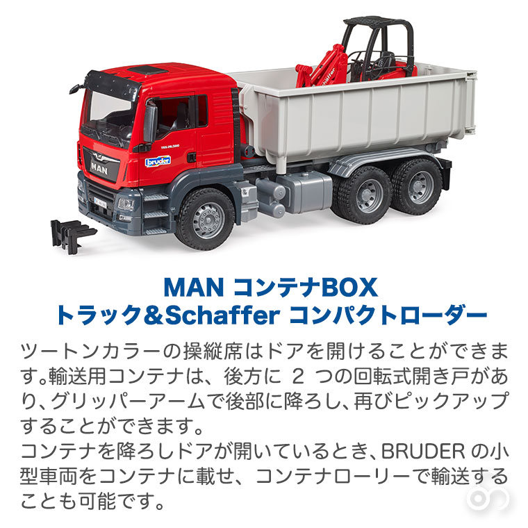 おまけ付) ブルーダー MAN コンテナBOXトラック＆Schaffer コンパクト