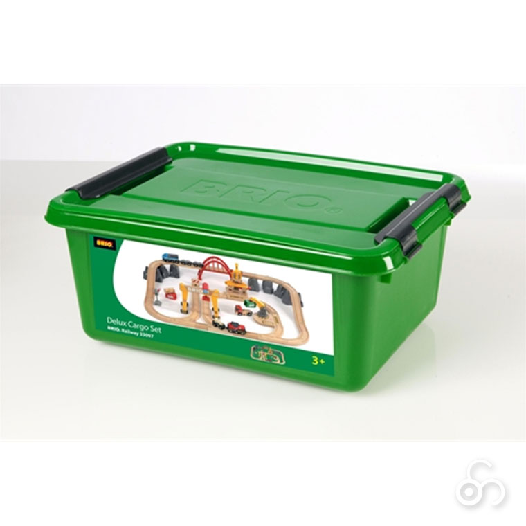 BRIO - (文芸評論排他的権利あり) ブリオ カーゴレールデラックスセット 33097 知育手あそび 手あそび 木製 2歳 3歳 4歳 御坊っちゃん うしろ帯 車 通り道