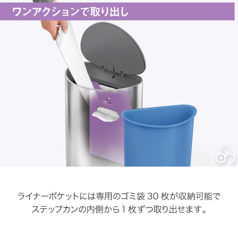 simplehuman（シンプルヒューマン） (正規品) セミラウンドステップ