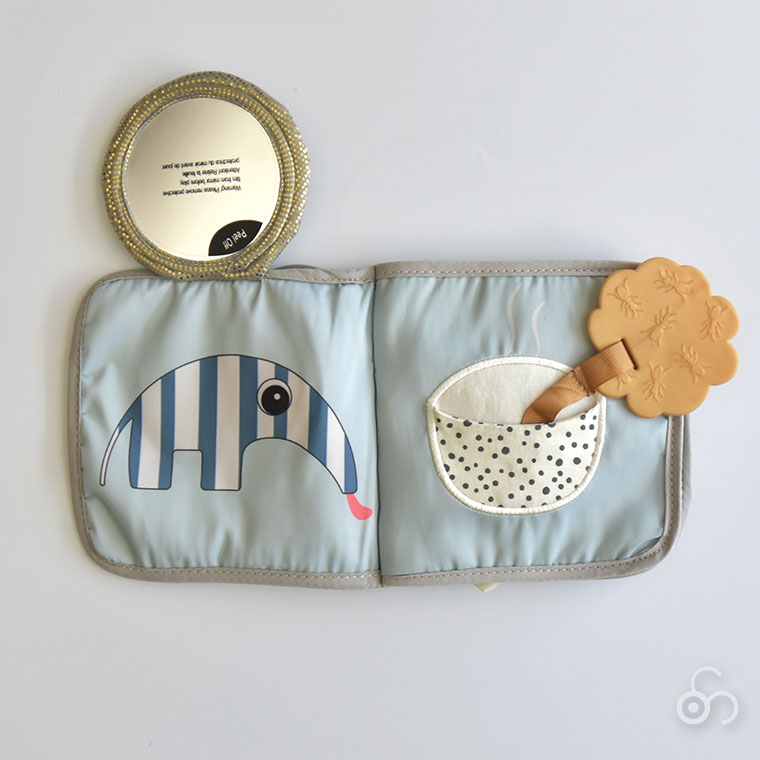 Done By Deer ダンバイディア アクティビティブック エルフィー グレー DBD150019 布絵本 赤ちゃん 知育玩具 おもちゃ 0歳 一歳 1歳 一歳 1歳半 6ヶ月 9か月