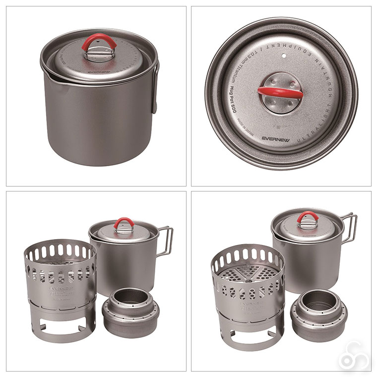 EVERNEW Ti Mug pot 500 Stove set アルコールストーブ アウトドア キャンプ ECA538