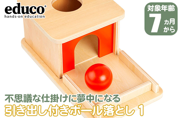 レビュー特典あり) エデュコ 引き出し付きボール落とし1 900000199 0歳