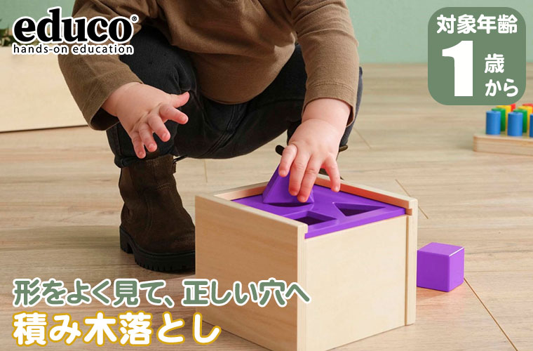 エデュコ 積み木落とし 900000207 赤ちゃん 型はめ パズル ボックス