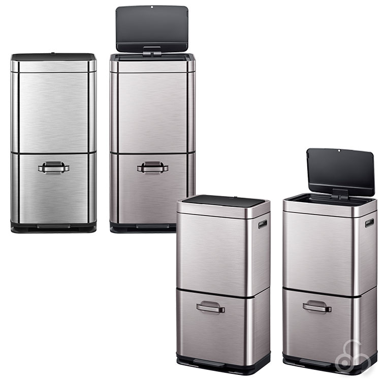 EKO ごみ箱 ヒマラヤセンサービン 35L+25L EK9339XGMT-35L+25L ゴミ箱 分別 スリム 2段 縦型 ふた付き 足踏み 大容量 おしゃれ_5