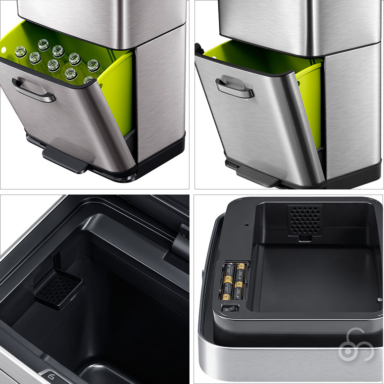 EKO ごみ箱 ヒマラヤセンサービン 35L+25L EK9339XGMT-35L+25L ゴミ箱 分別 スリム 2段 縦型 ふた付き 足踏み 大容量 おしゃれ_7