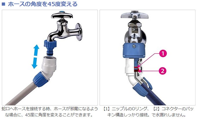 タカギ（takagi） 45度コネクター G072FJ : サンワショッピング - 通販