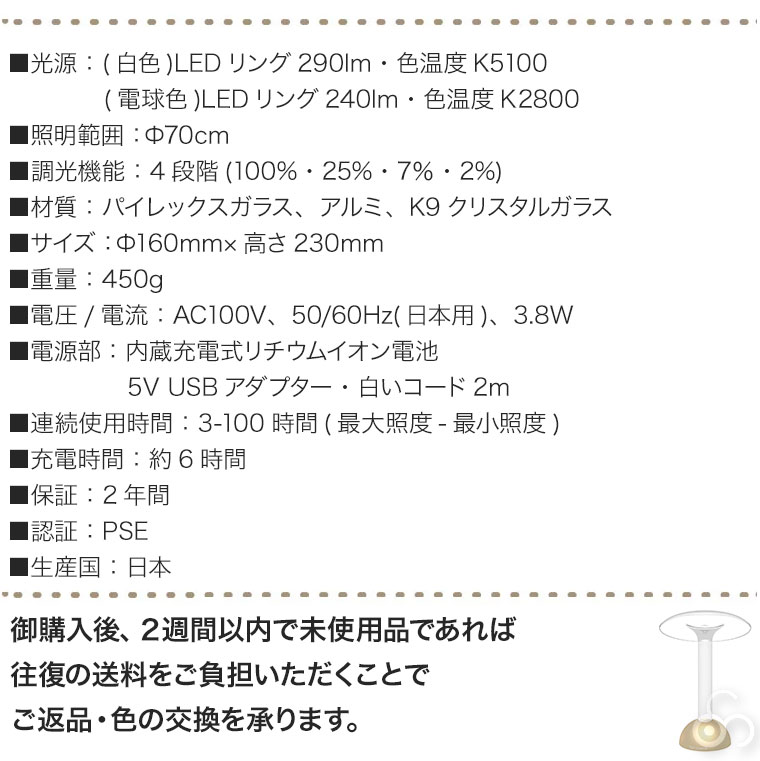 Plum Science グローワイド フォンターナ コードレス LEDスタンドライト GWF1000-B 目に優しい 照明 日本製 調光 おしゃれ インテリアの画像