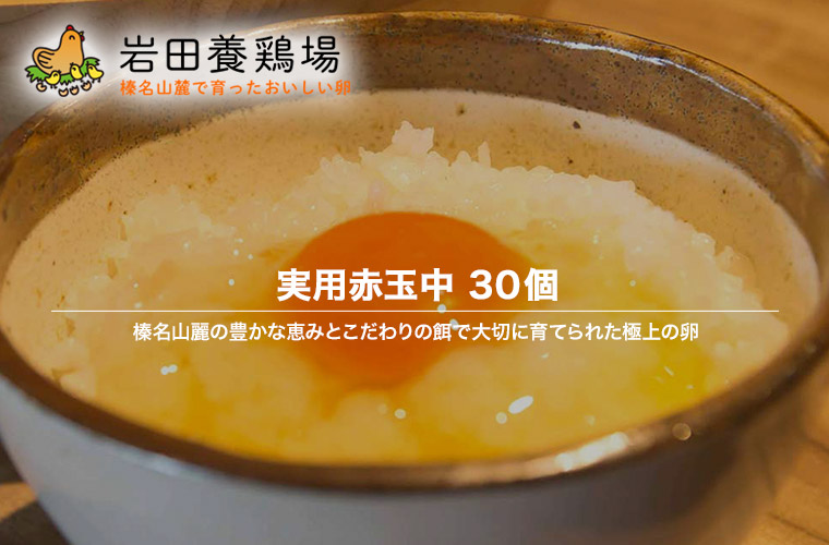 卵 産直 実用赤玉中 30個入り 岩田養鶏場 岩田のおいしい卵 榛名 榛東村 送料無料