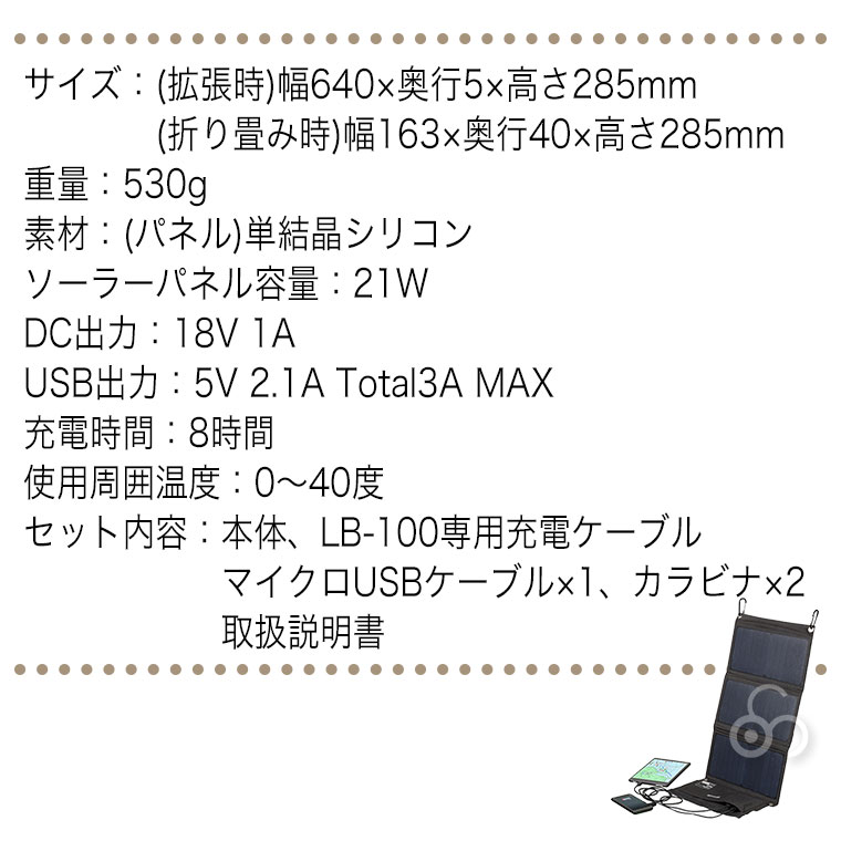 DEAR LIFE エナジーユニットS ポータブル蓄電池 専用ソーラーパネル