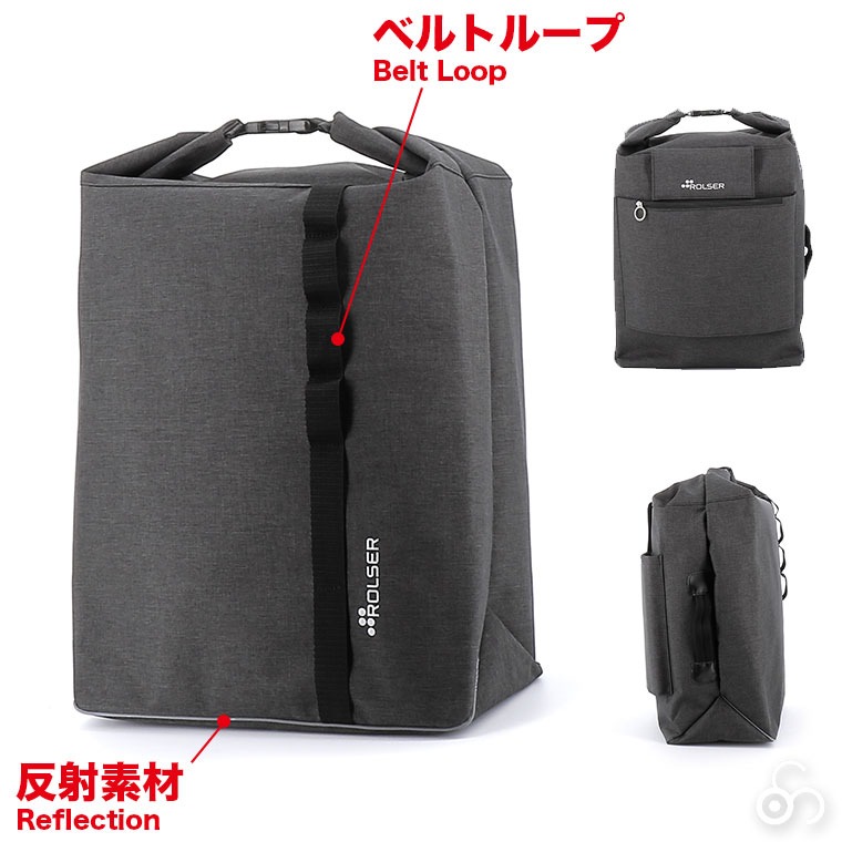 ROLSER（ロルサー） ショッピングカート 6輪+ROLL TOP (6輪フレーム+