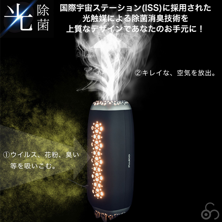 AkariAir ポータブル 空気清浄機 光触媒 静音 消臭 除菌 花粉 ウイルス