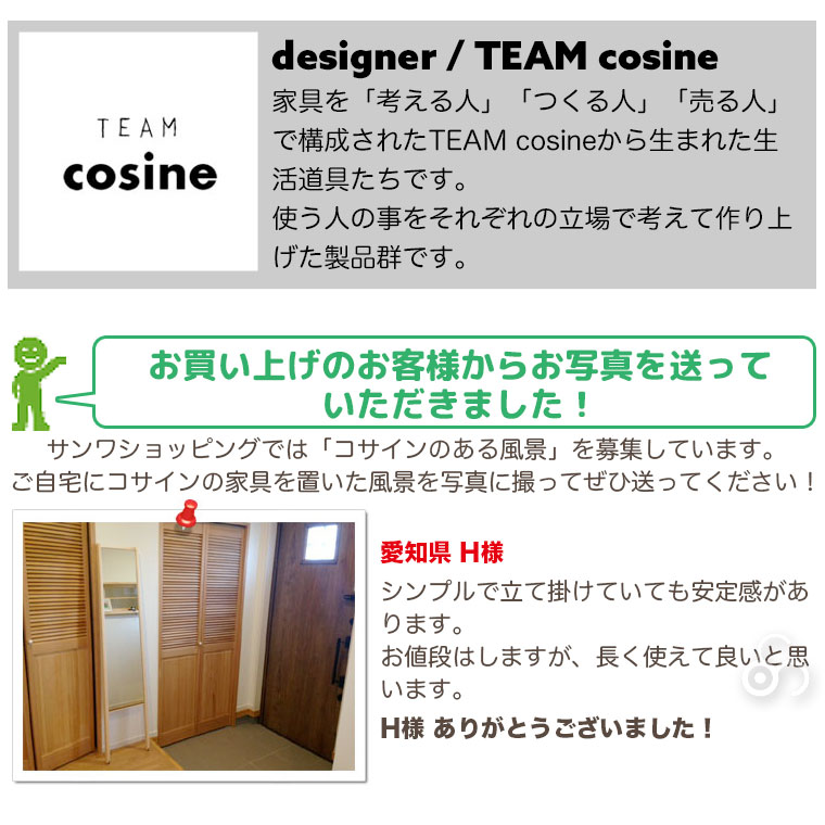 プレゼント付) コサイン cosine キャリーミラー MS-03NM 壁掛け