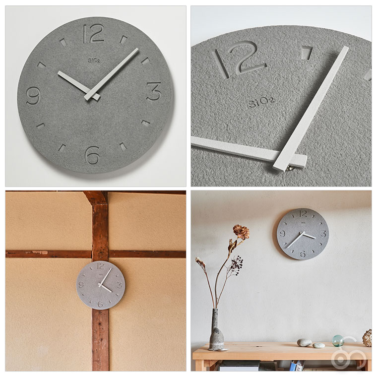 Lemnos レムノス 珪藻土の時計 掻き落とし NY21-03 掛け時計 : サンワ